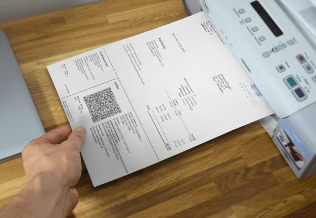 Ausgedruckte QR-Rechnung aus tarif590.ch